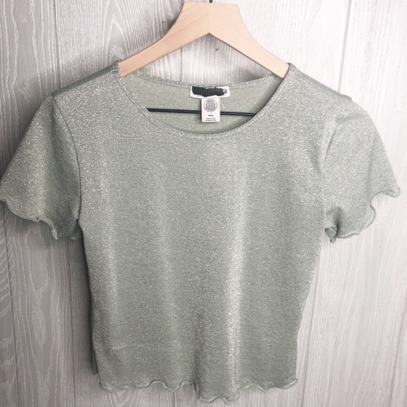 Urban outfitters crop top Sparkly MED - Picture 2 of 3